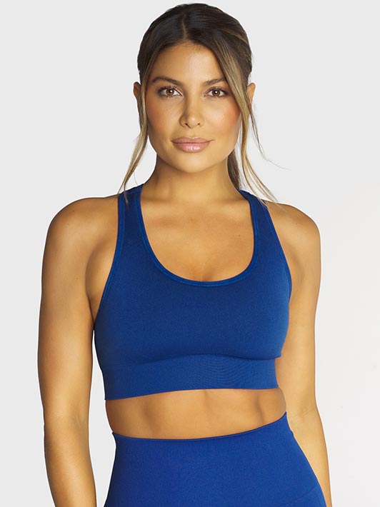 Jacquard Seamless Knit Sports Bra with Built-in Cups – Rexing