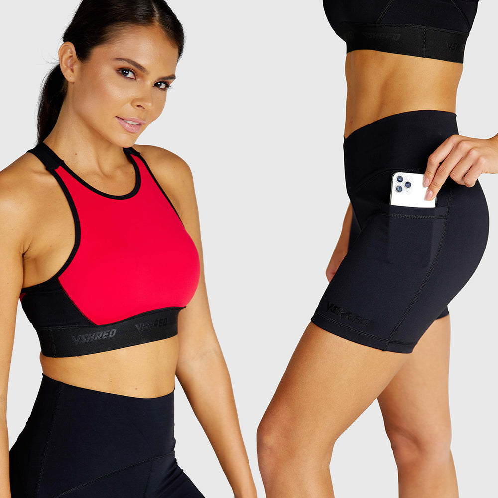 Essential Shorts + High Neck Sports Bra Combo for Only $49!